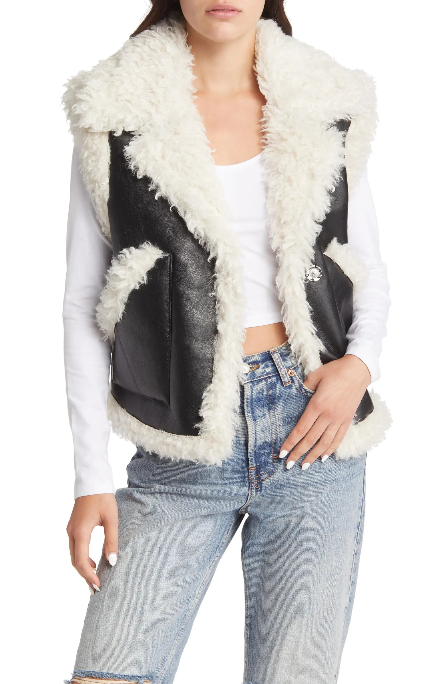 Topshop Women's Faux Shearling Vest | Nordstrom | Nordstrom