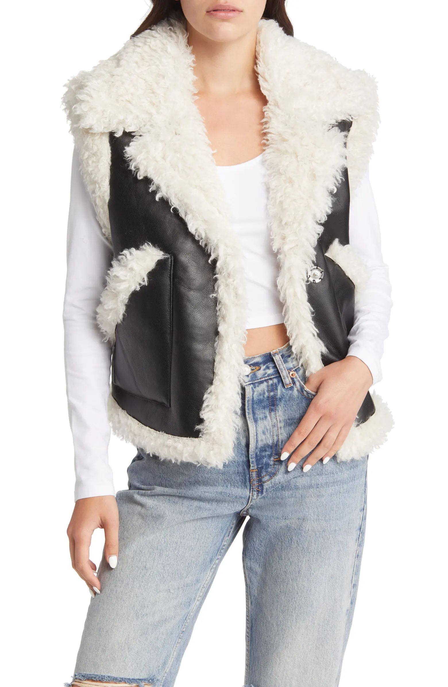 Topshop Women's Faux Shearling Vest | Nordstrom | Nordstrom