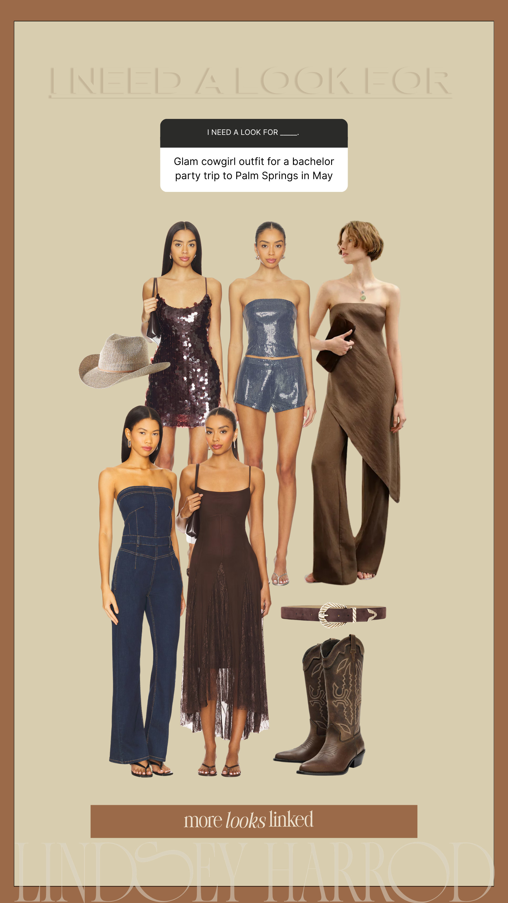 Glam cowgirl outfit for a bachelor party trip to Palm Springs in May 🤠 

 #LTKgrwm #LTKootd #LTKWedding