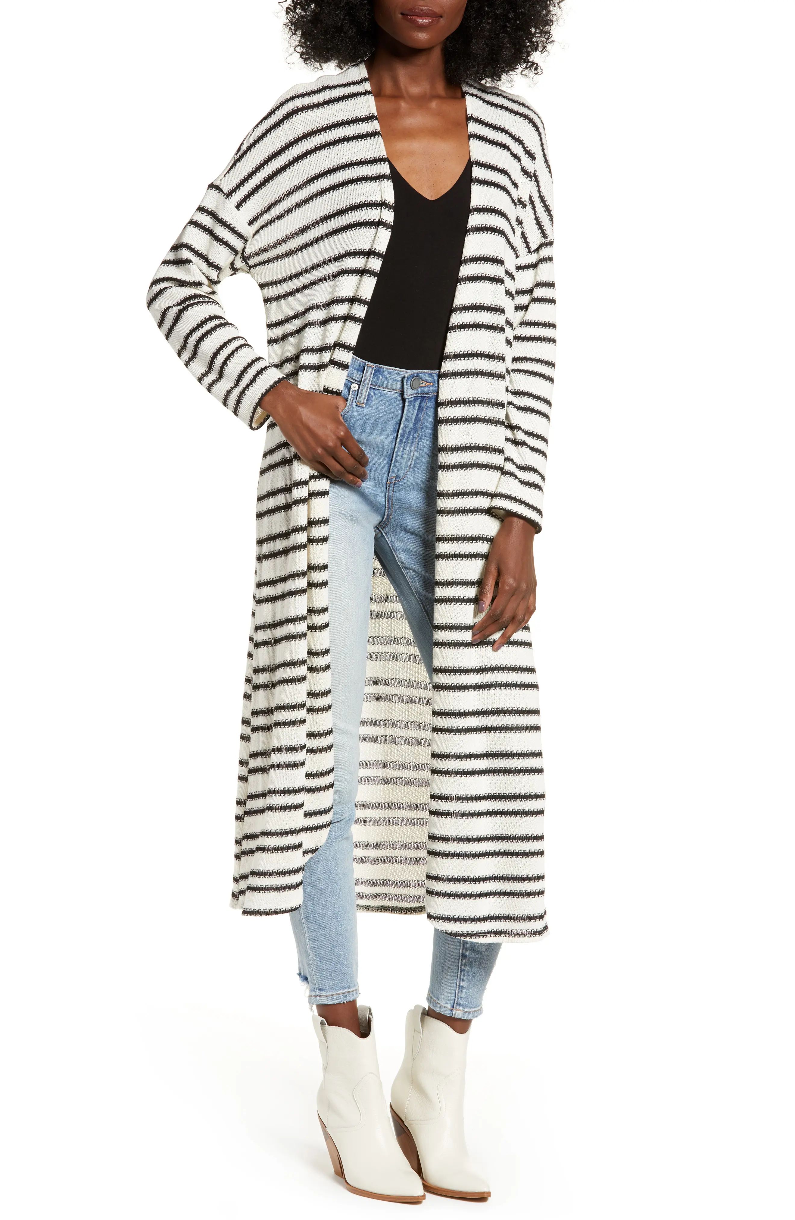 All in Favor Stripe Longline Cardigan | Nordstrom