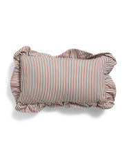 9x16 Cotton Pinstripe Ruffle Lumbar Pillow | Home | Marshalls | Marshalls
