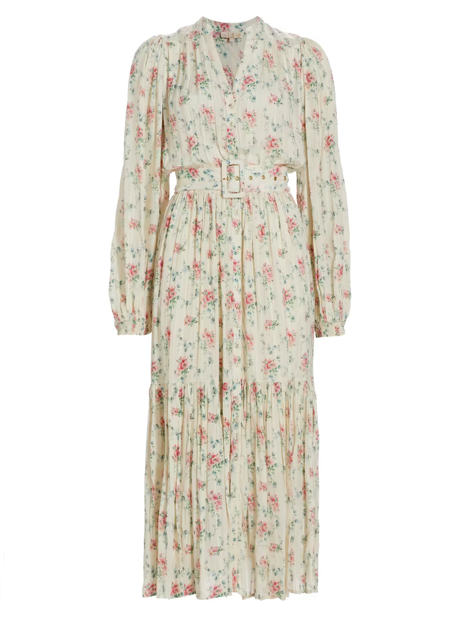 byTiMo Floral Long-Sleeve Belted Midi-Dress | Saks Fifth Avenue