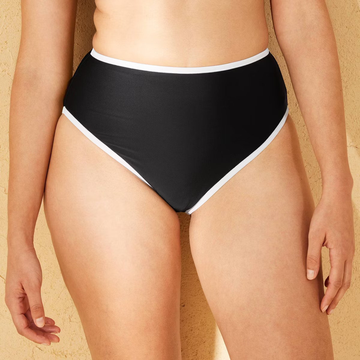 Women's Contrast Binding High Waist High Leg Medium Coverage Bikini Bottom - Shade & Shore™ | Target