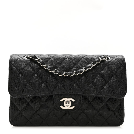 Caviar Quilted Small Double Flap Black | FASHIONPHILE (US)