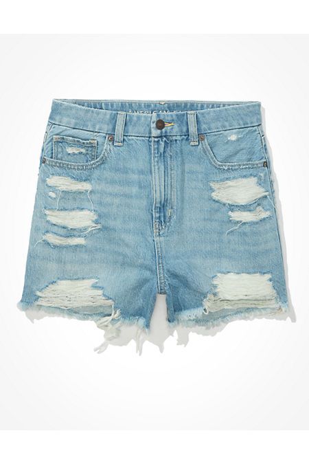 AE Curvy Denim Mom Shorts | American Eagle Outfitters (US & CA)