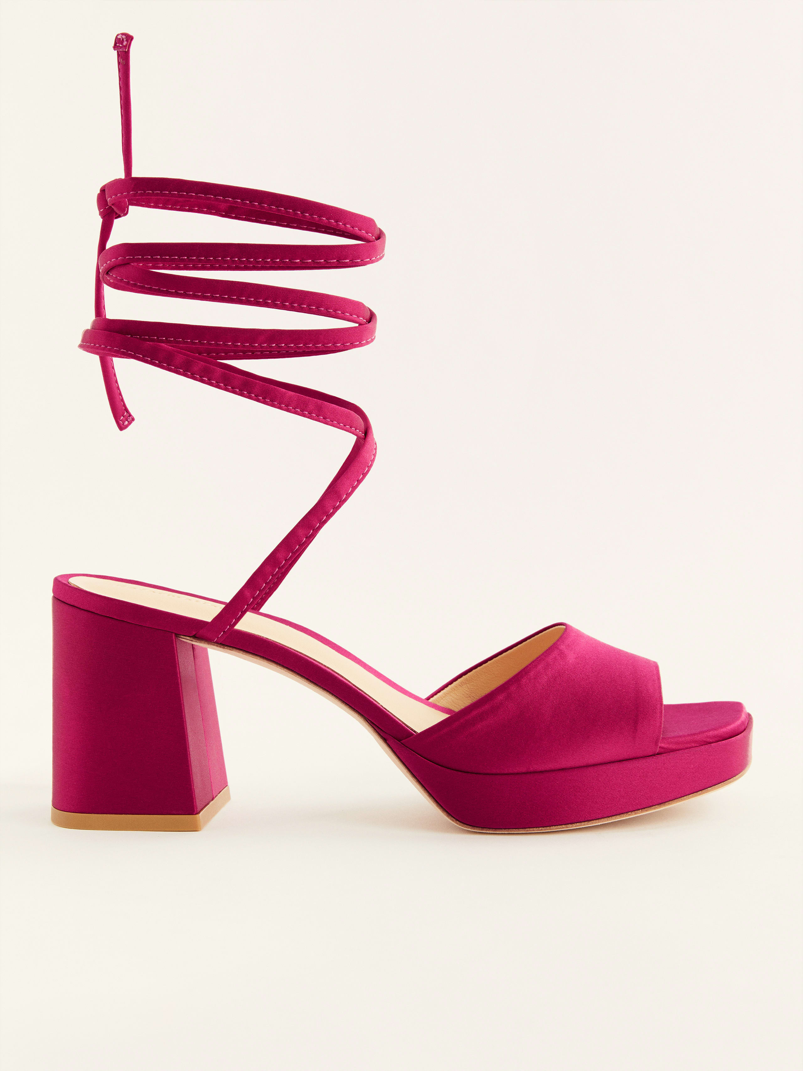 Magda Ankle Tie Platform | Reformation (Global)