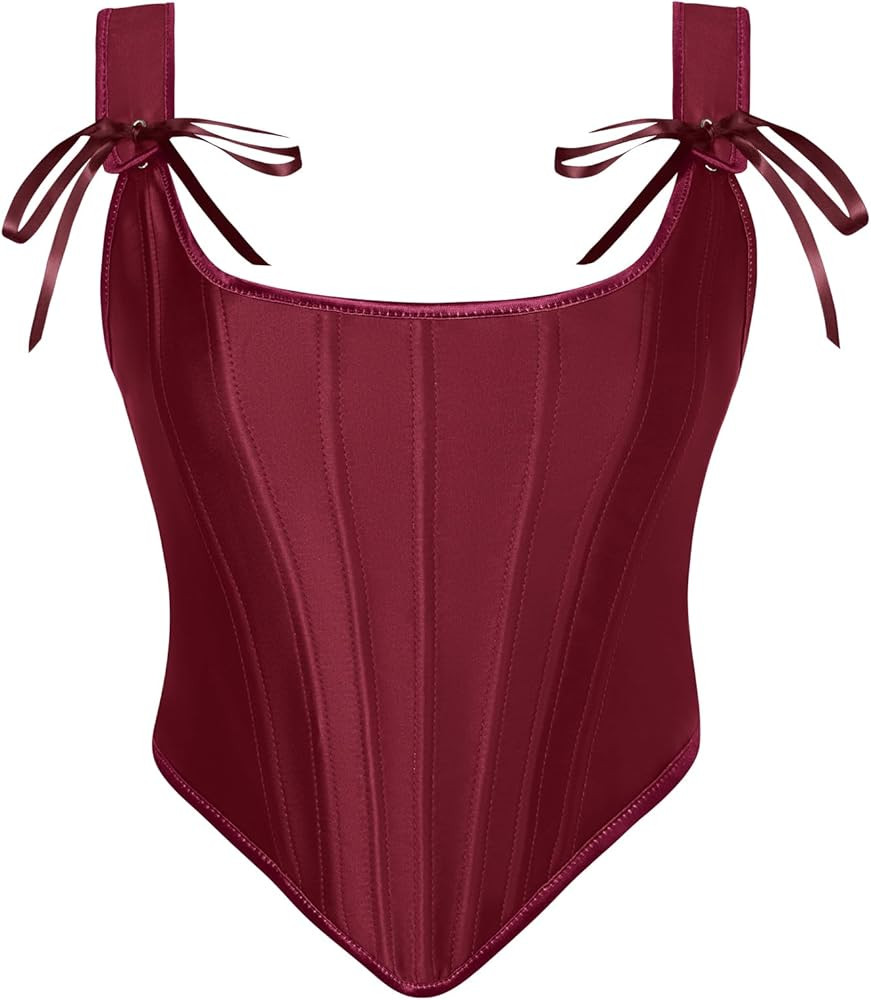Scarlet Darkness Corset Tops for Women Renaissance Boned Overbust Bustier Corset Top | Amazon (US)