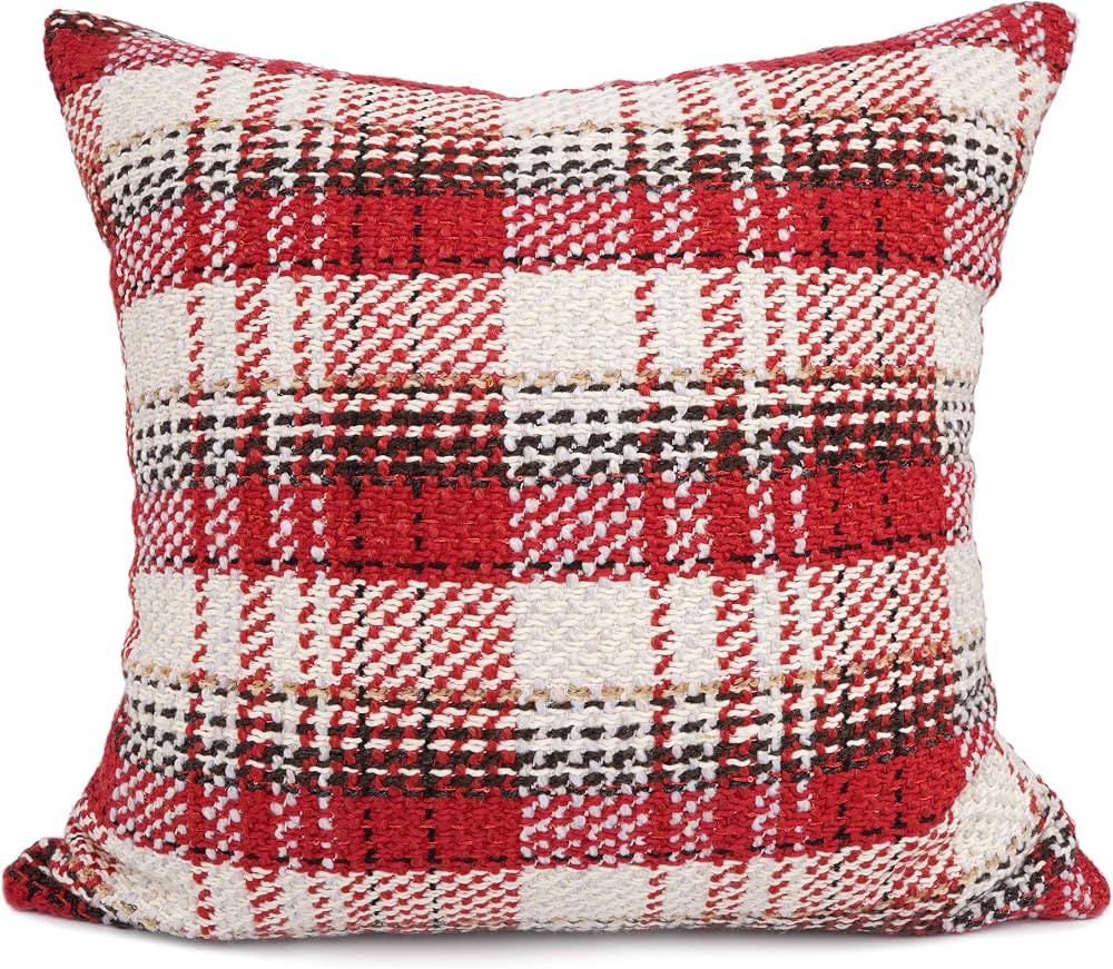 YOUR SMILE Christmas Series Knitting Wool Retro Farmhouse Buffalo Tartan Chequer Stripe Plaid Cot... | Amazon (US)