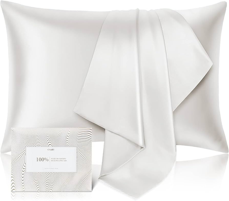 100% Pure Mulberry Silk Pillowcase for Hair and Skin - Allergen Resistant Dual Sides,600 Thread C... | Amazon (US)