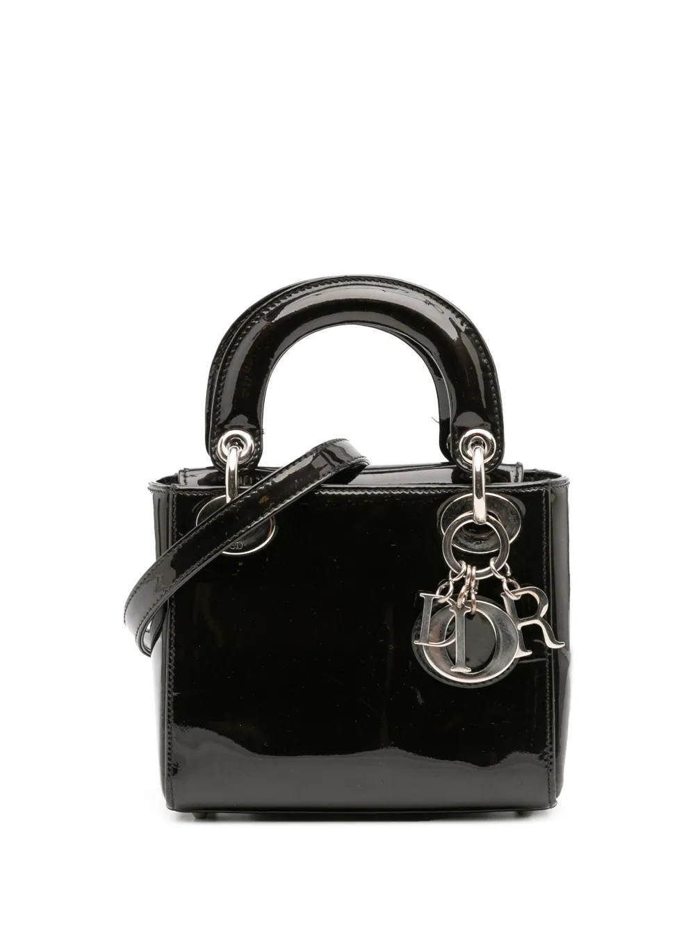 Christian Dior Pre-Owned 2015 Mini Patent Lady Dior satchel - Black | Farfetch Global