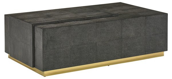 Eugenia Faux-Shagreen Coffee Table, Charcoal | One Kings Lane
