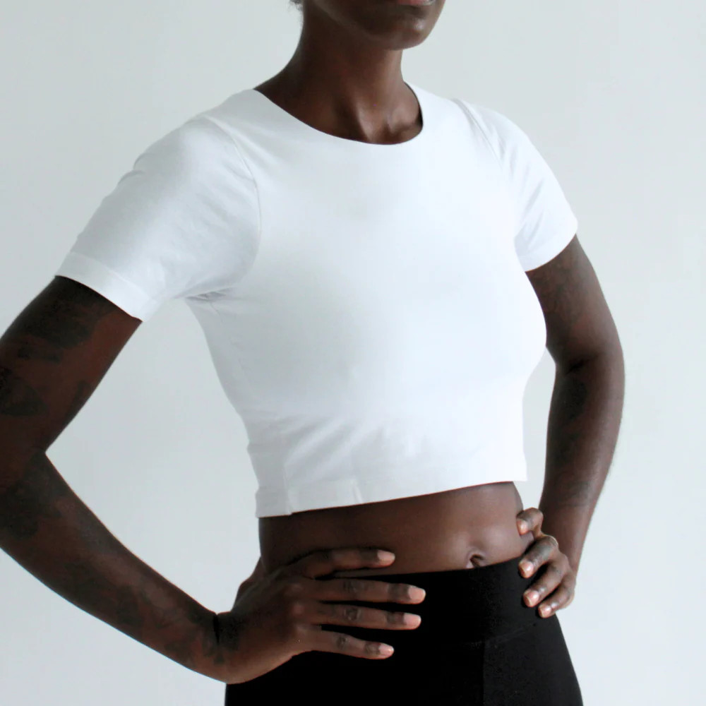 Organic Cotton High-Neck Cropped T-Shirt | Crop Tees by Pantee | Pantee