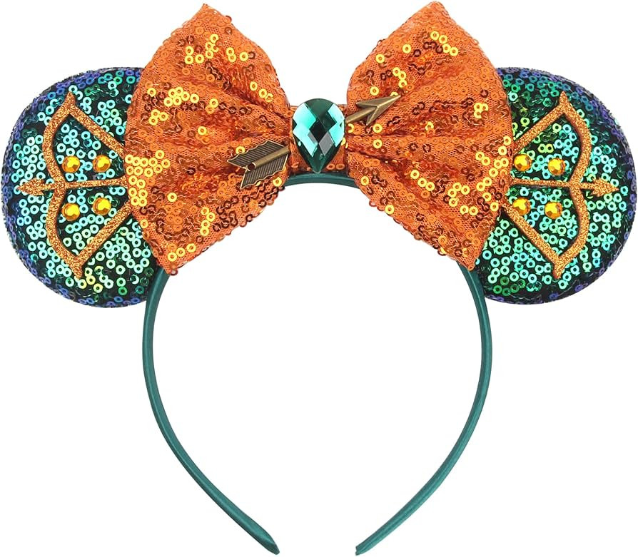 Zhesesmila Mini Ears Headband Merida Princess Hair Accessories Glitter Hairband for Princess Part... | Amazon (US)