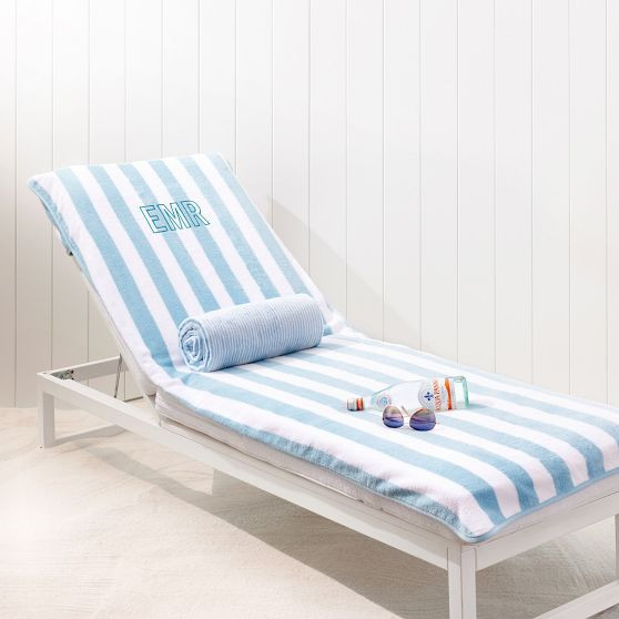 Cabana Stripe Lounge Chair Towel Cover | Mark and Graham