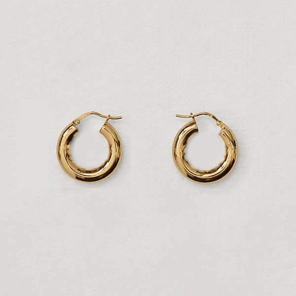 TARA Gold Chunky Hoop Earrings | J. Bubs