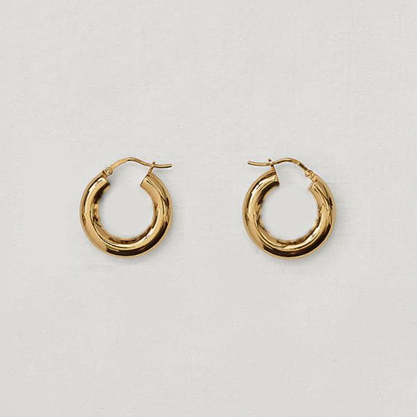 TARA Gold Chunky Hoop Earrings | J. Bubs