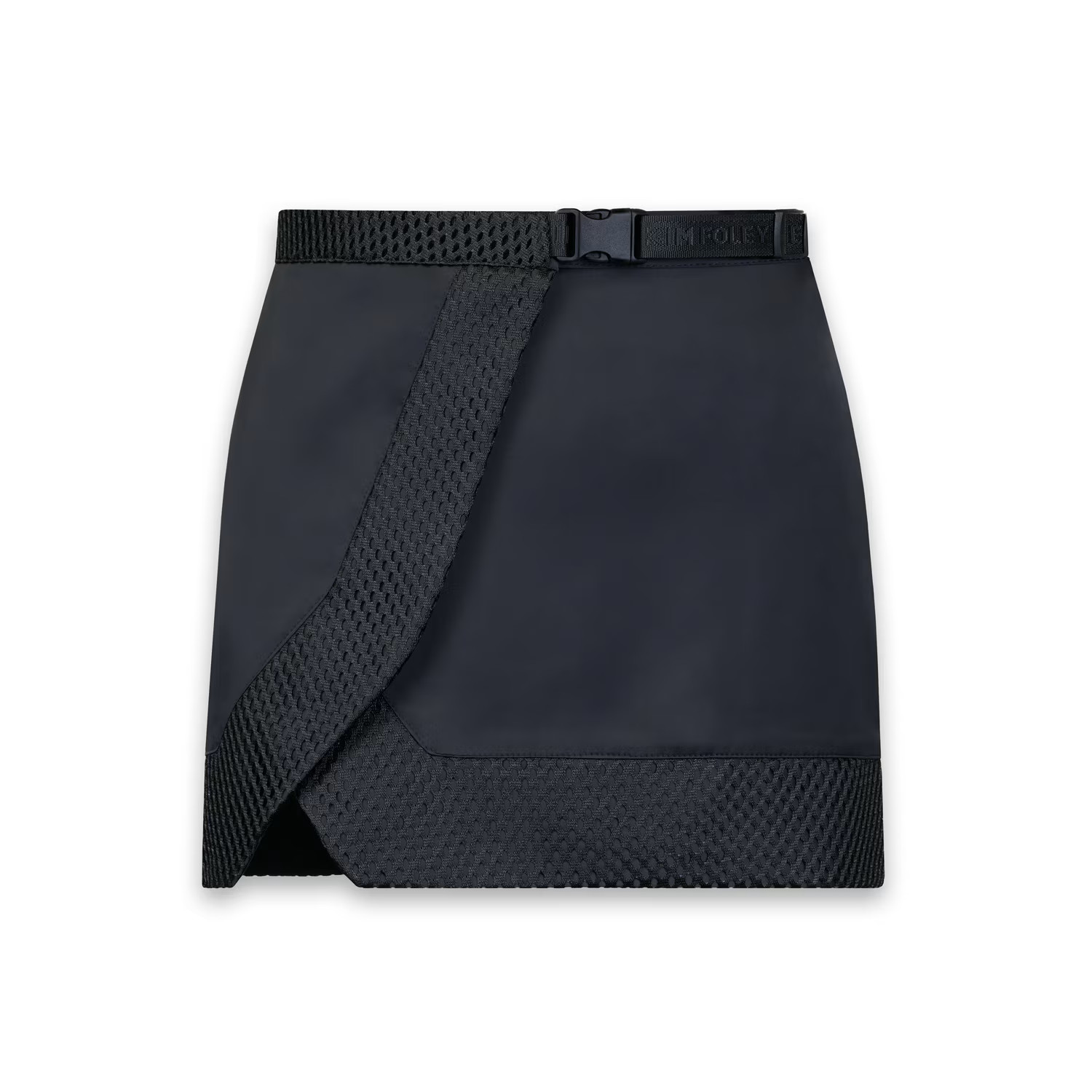 Black Satin Athletic Wrap Shortie Skirt | Wolf & Badger