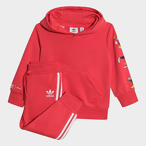 Adidas Girls' Infant and Toddler Originals Disney Mickey and Friends Hoodie and Pants Set in Pink/Co | Finish Line (US)
