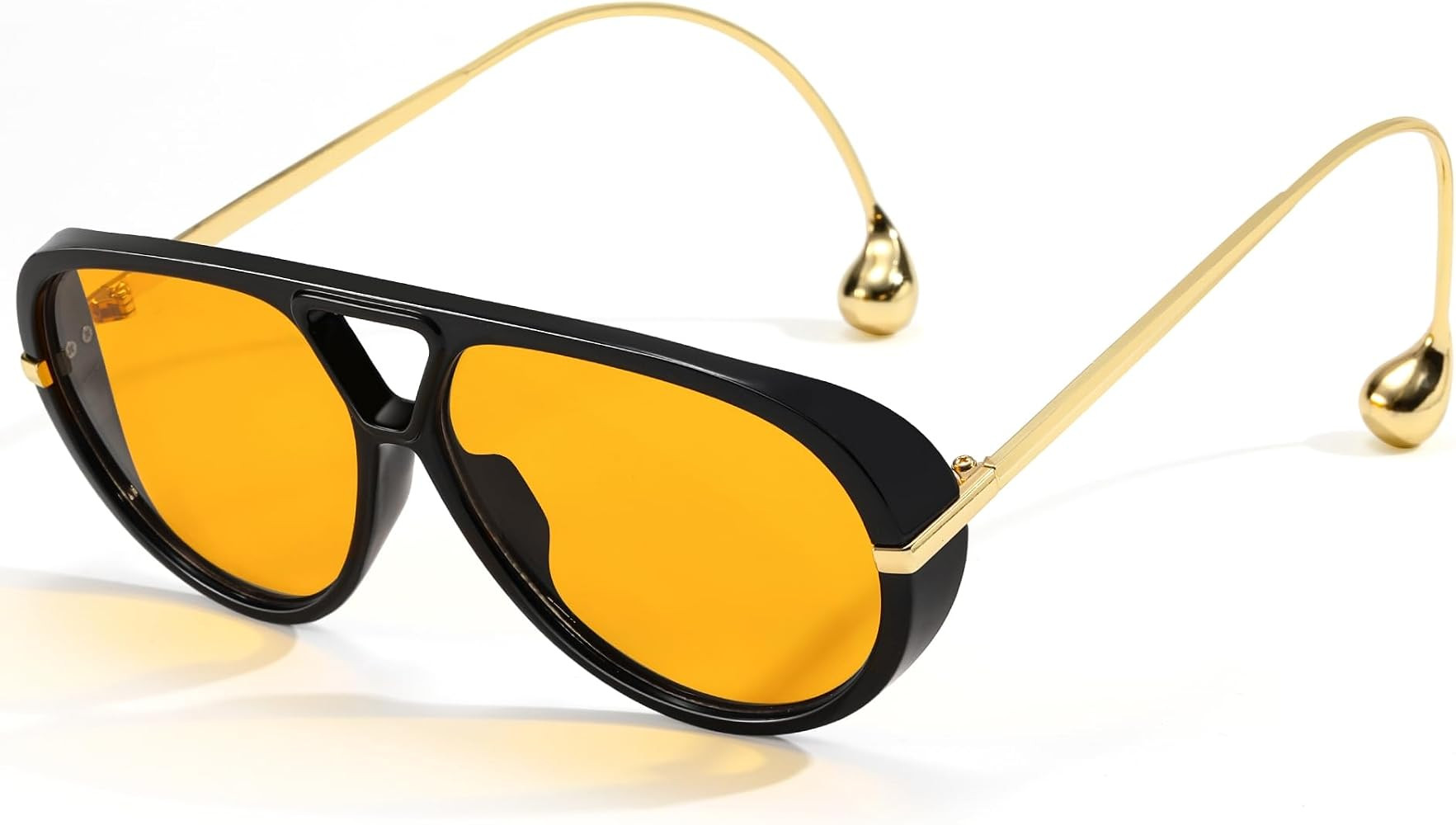 Trendy Oversized Aviator Sunglasses for Women Men Retro Big Round Sun Glasses Vintage Shield Shad... | Amazon (US)