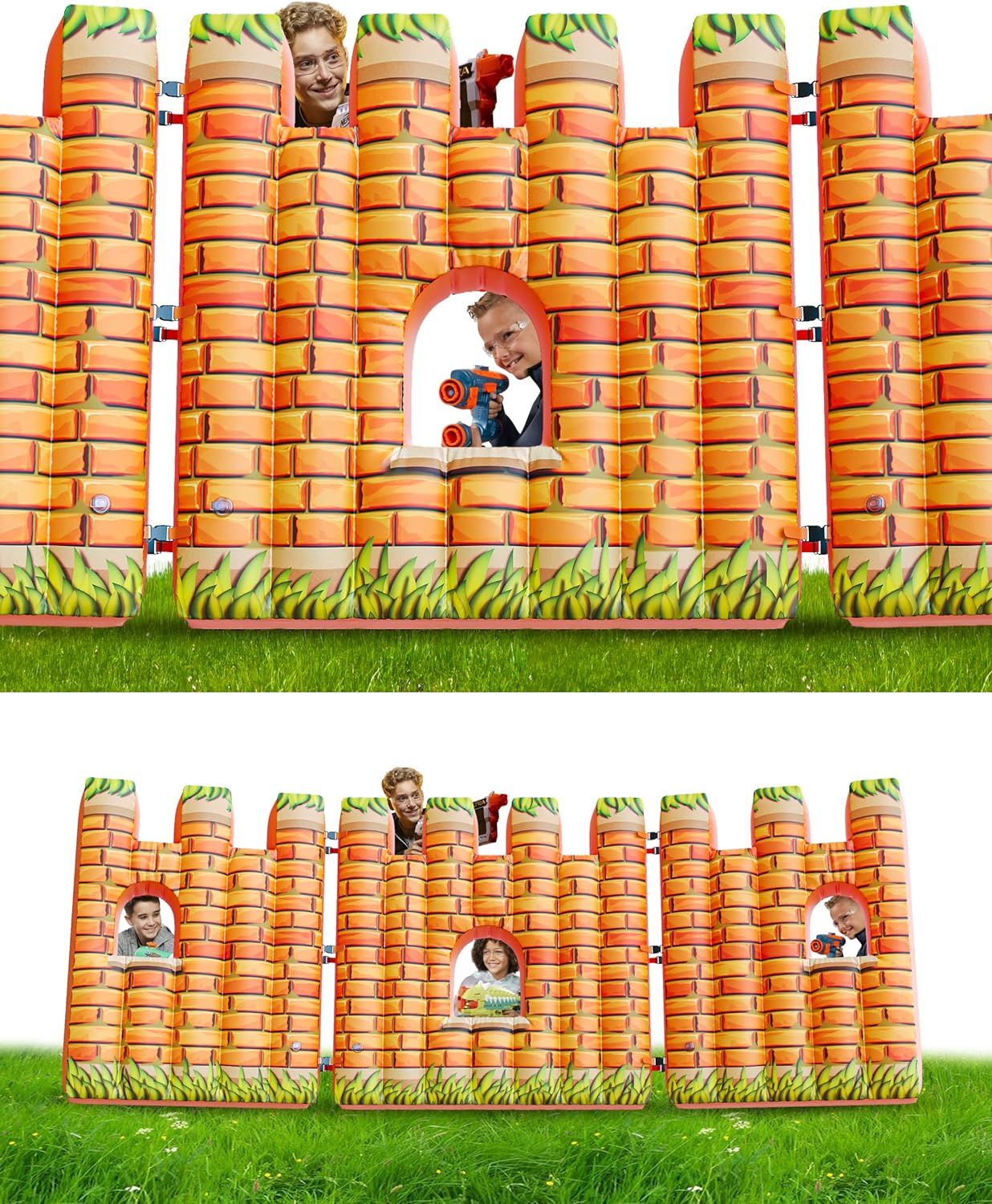Skywin Castle Inflatable Walls for Kids - Castle-Shaped 4 x 12 ft Windowed Walls for Laser Tag Se... | Amazon (US)