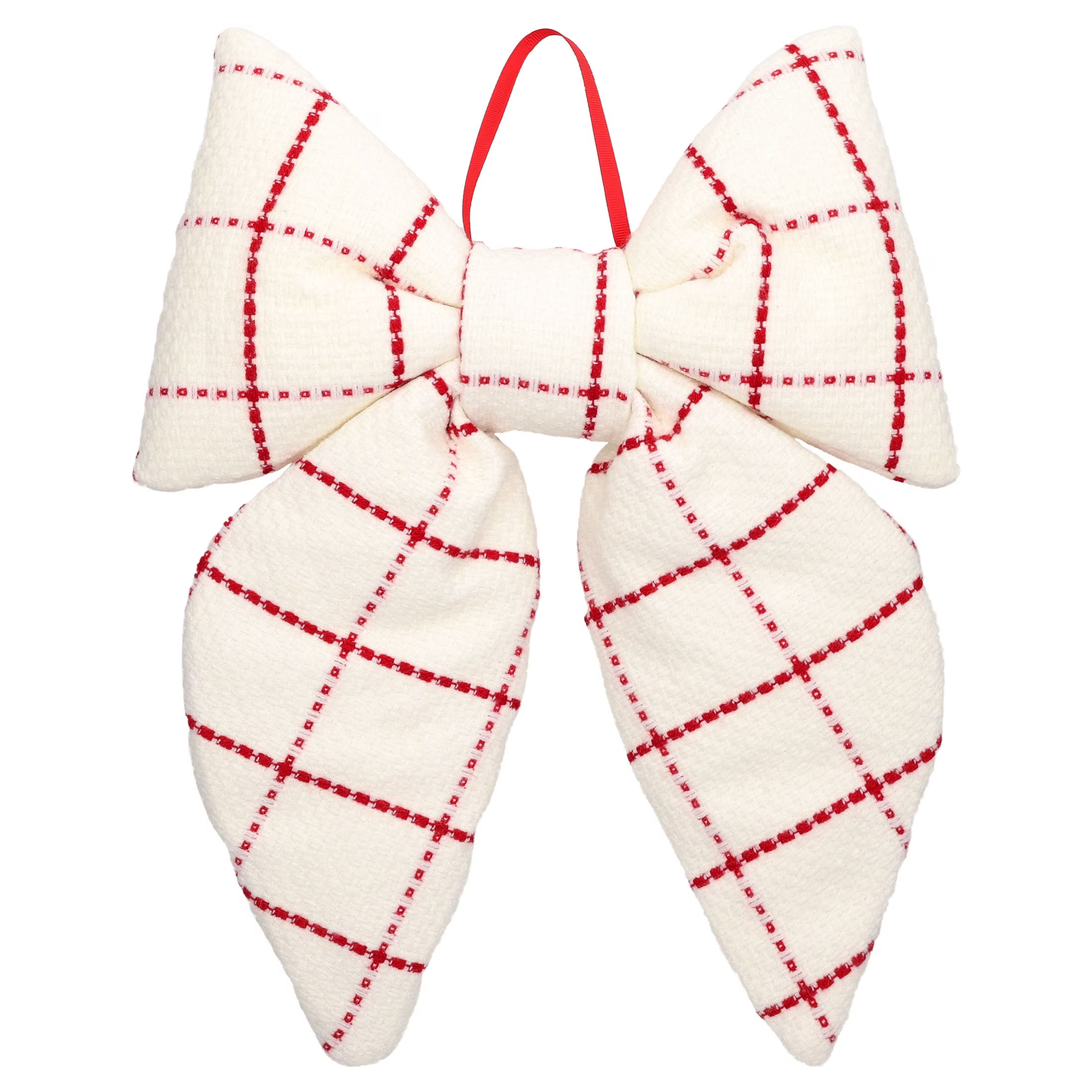 Red and White Plaid Decorative Christmas Bow, 15.5", by Holiday Time | Walmart (US)