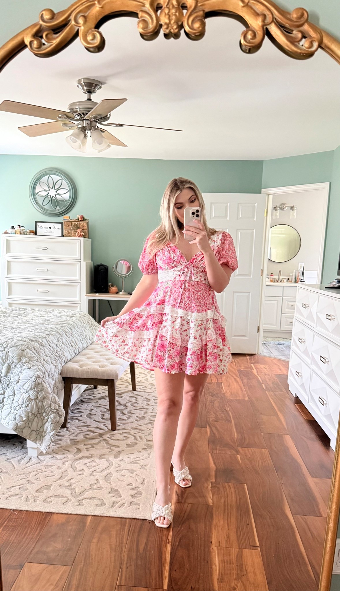 Amazon Patchwork babydoll floral dress womens fashion, style
Spring and summer outfit 
Looks, bump friendly!
Short sleeves 