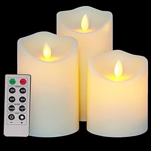 Enido 6” x 3.25” Flickering Flameless Candles Battery Operated Candles Led Candles with Remot... | Amazon (US)