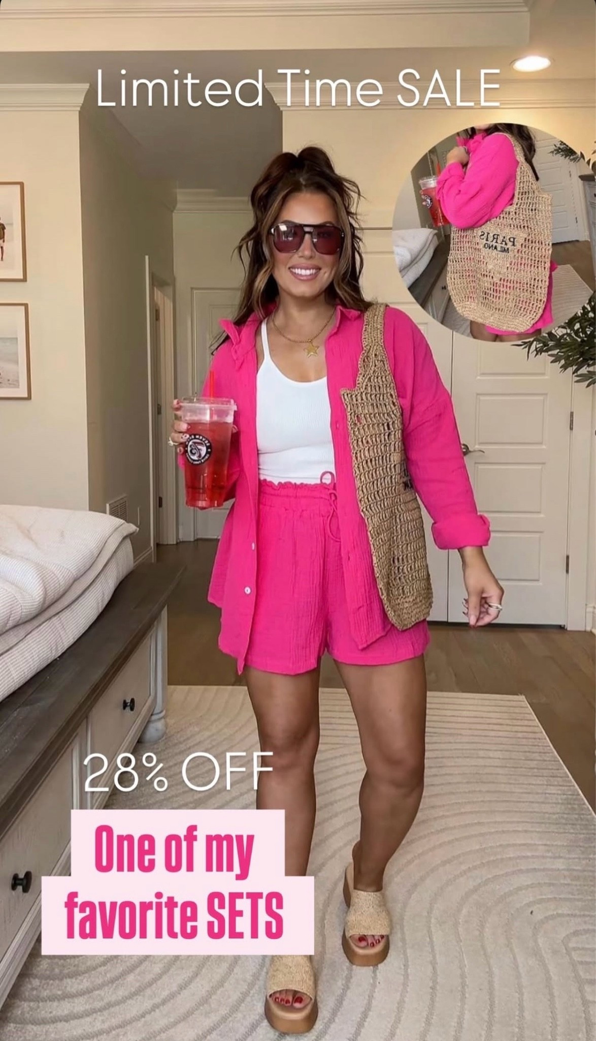 If cute and comfy is the vibe… this set is IT 💖✨ One of my all-time favorite throw-on-and-go outfits and it’s currently on SALE 🙌 Perfect for errands, vacation, coffee runs, or just looking put together with zero effort 😍 Linked my exact set!
 
For reference I’m 5’4” 141lbs and in a size small!


#LTKStyle #MatchingSet #AmazonFashion #PinkOutfit #CasualChic #SummerOOTD #VacationOutfit #ComfyStyle #OOTD #LTKSale #AmazonFinds #EverydayFashion

#LTKdayinmylife #LTKmomlife #LTKootd