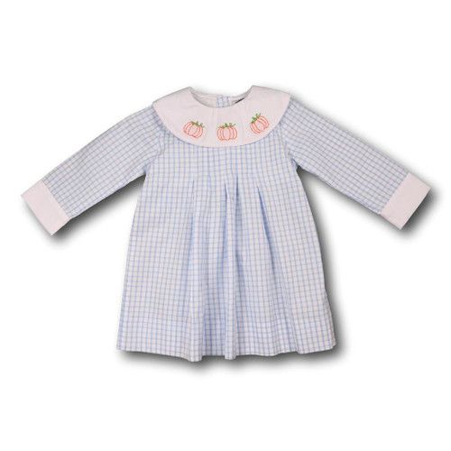 Blue Windowpane Pumpkin Dress | Cecil and Lou