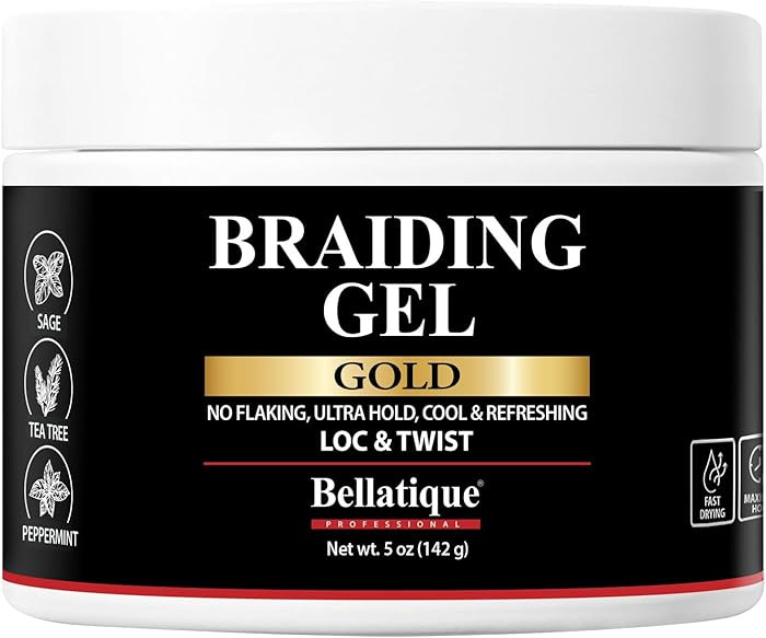 BELLATIQUE GOLD Braiding Gel Maximum Hold for LOC & Twist - No Flaking, No Whitening, Fast Drying... | Amazon (US)