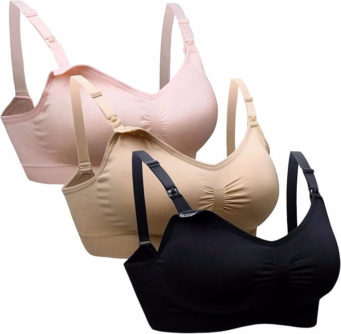 DAISITY Womens Seamless Sleep Nursing Bra for Breastfeeding Clip Down Maternity Bras Pack of 3 | Amazon (US)