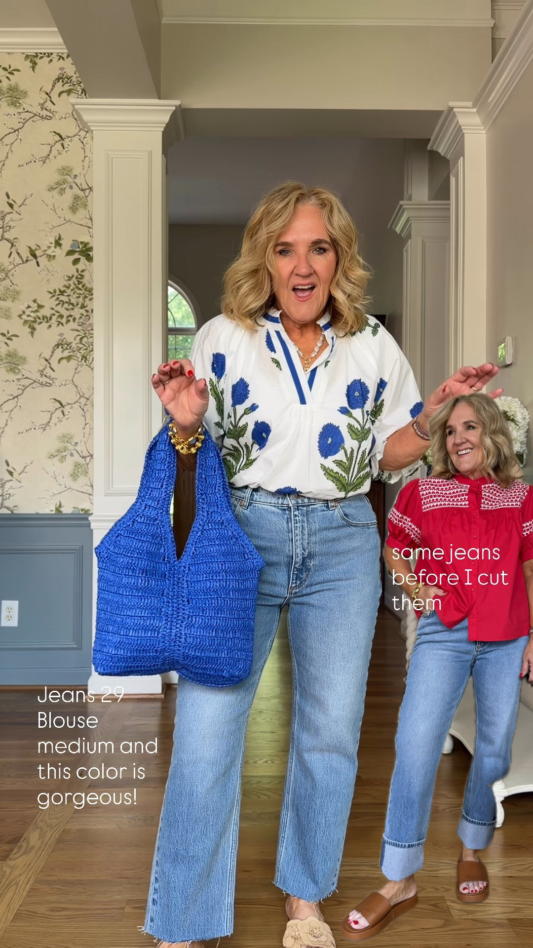 Size med in tops jeans size 29 I cut them! About 4” I’m 5’3
A rigid denim such great quality feel like everything is tucked in. And love the silhouette! 
15% off 1 order with code NANETTE15

#LTKOver40 #LTKootd #LTKPetite