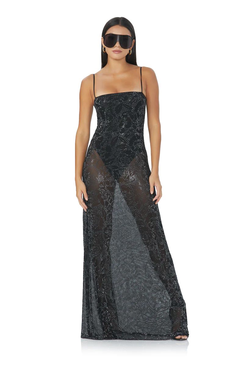 Shea Rose Rhinestone Dress - Noir | ShopAFRM