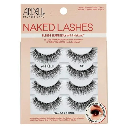 Ardell Naked Strip Lashes 421 – Natural-Looking Long-Lasting False Eyelashes with Invisiband for Seamless Blend 4 Pairs 1-Pack | Walmart (US)