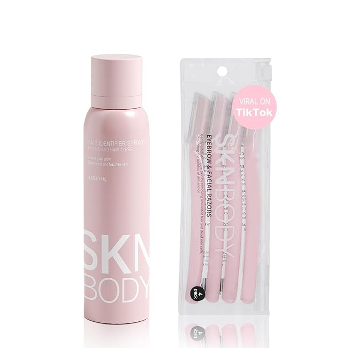 SKNBODY Hair Identifier Spray for Face Shaving and Dermaplaning Tool with 4 Razors, Upgraded Derm... | Amazon (US)