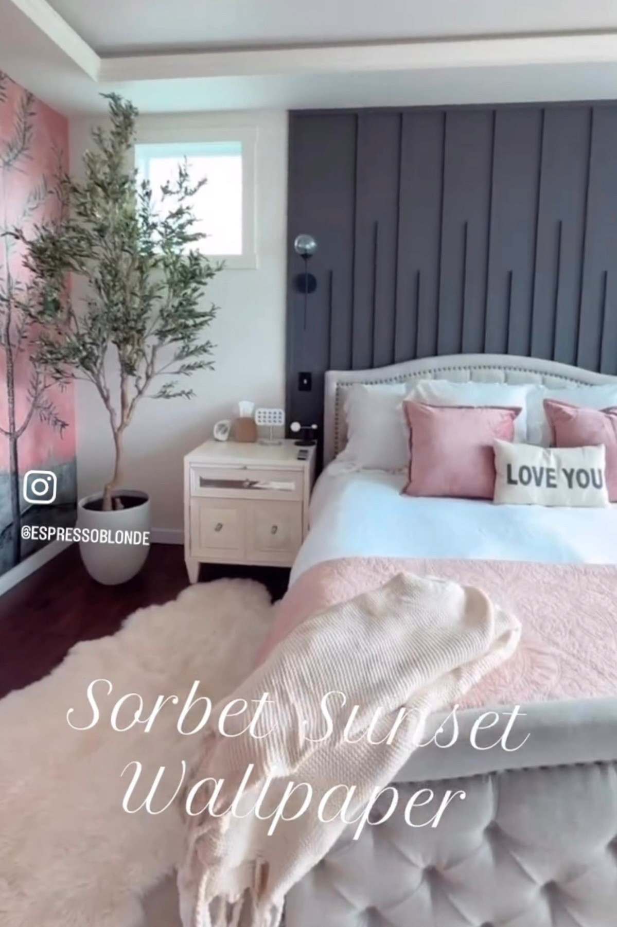 Turned this bedroom wall into a daydream… sorbet skies, whispering trees, and birds mid-flight. Who needs a window when your wallpaper feels like a portal? 


Ruffle linen duvet bedding, fur rug, euro shams, soft pink bedroom, mirrored bedroom furniture, white furniture, olive tree, jute rug, home decor, dreamy. 




#LTKHome