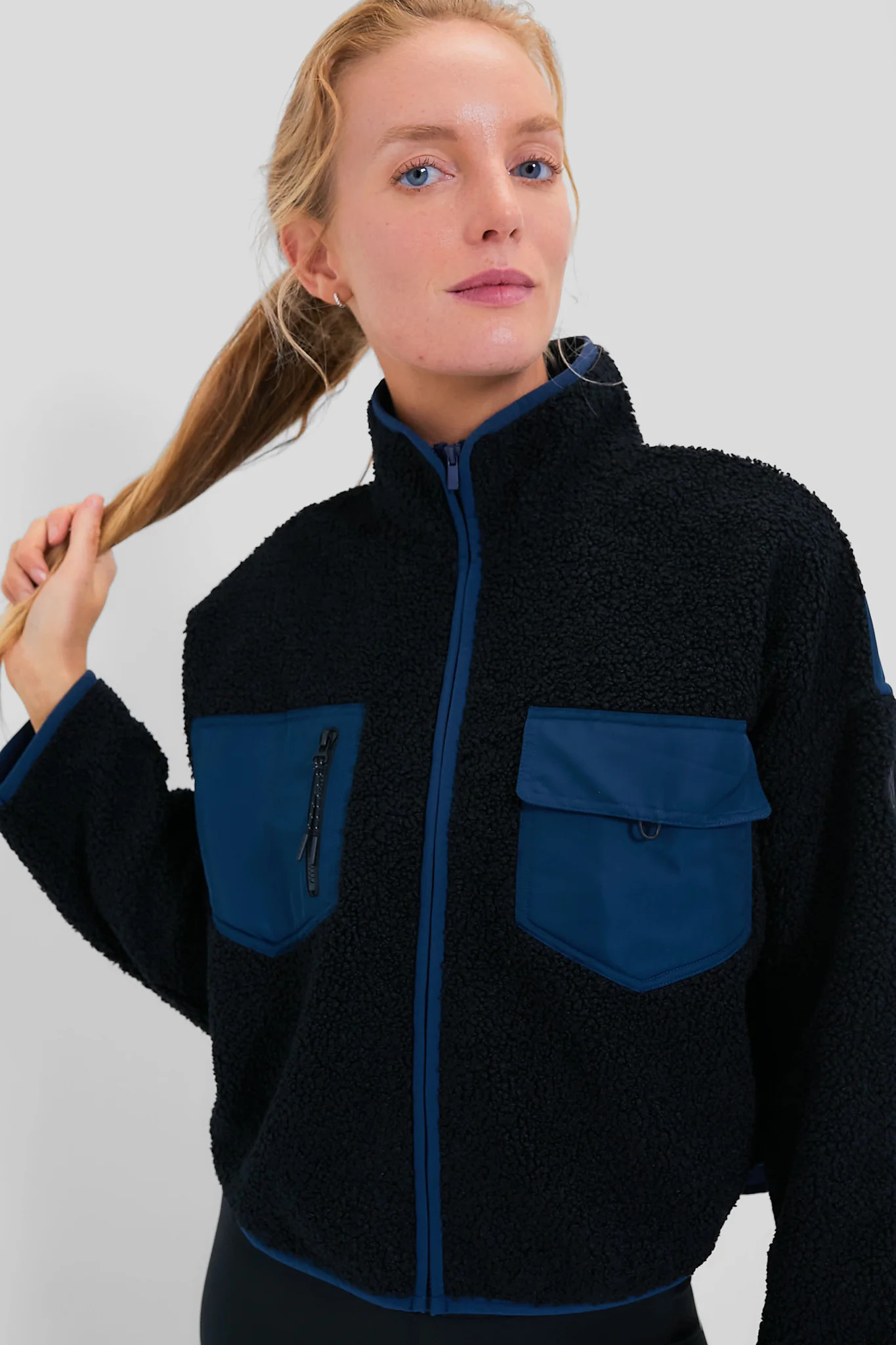 Black and Navy Lawrence Zip Up | Tuckernuck (US)