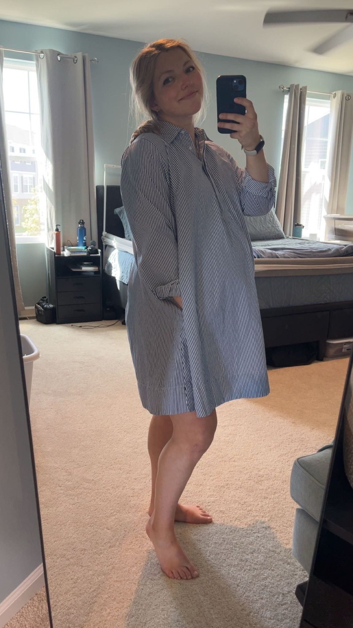 This button-down dress from Old Navy makes for a good maternity professional dress option!

(5’2.5”, Size M)
#MaternityFaves

#LTKWorkwear #LTKBump #LTKmomlife