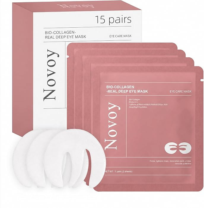 Novoy 15 Pairs Bio-Collagen Real Deep Eye Patches - 6-in-1 Retinol Overnight Eye Patches for Dark... | Amazon (US)