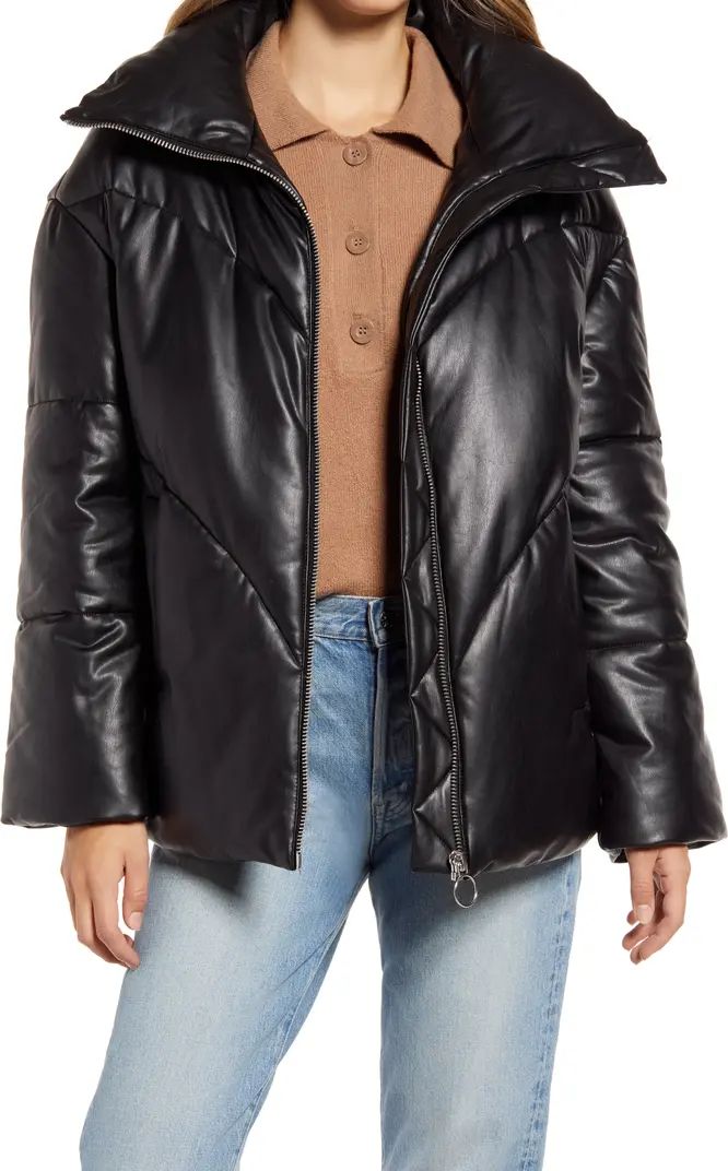 Avec Les Filles Faux Leather Puffer Jacket | Nordstrom | Nordstrom