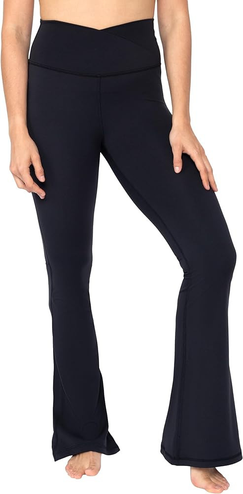 90 Degree By Reflex Womens Wonderlink Madison Elastic Free High Crossover V-Back Waist Flared Leg... | Amazon (US)