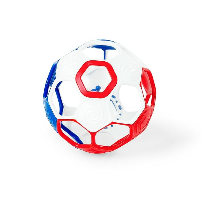 Bright Starts Oball Grippin' Goals Rattle Soccer Ball - Red, White & Blue, Easy-Grasp Toy for New... | Amazon (US)