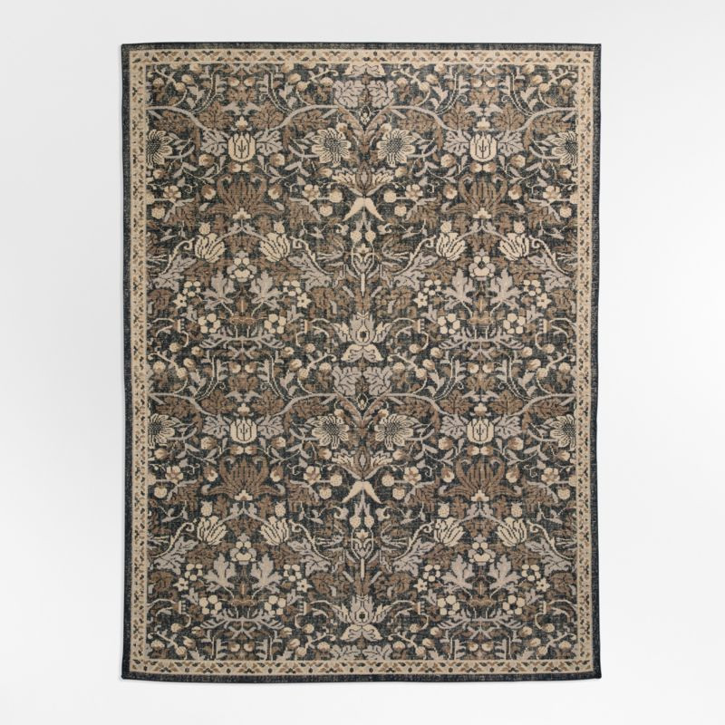 Ennis Performance Traditional Handknotted Deep Brown Area Rug 8'x10' | Crate & Barrel