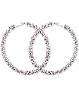 Crystal Pav\u00e9 Large Hoop Earrings | Macy's
