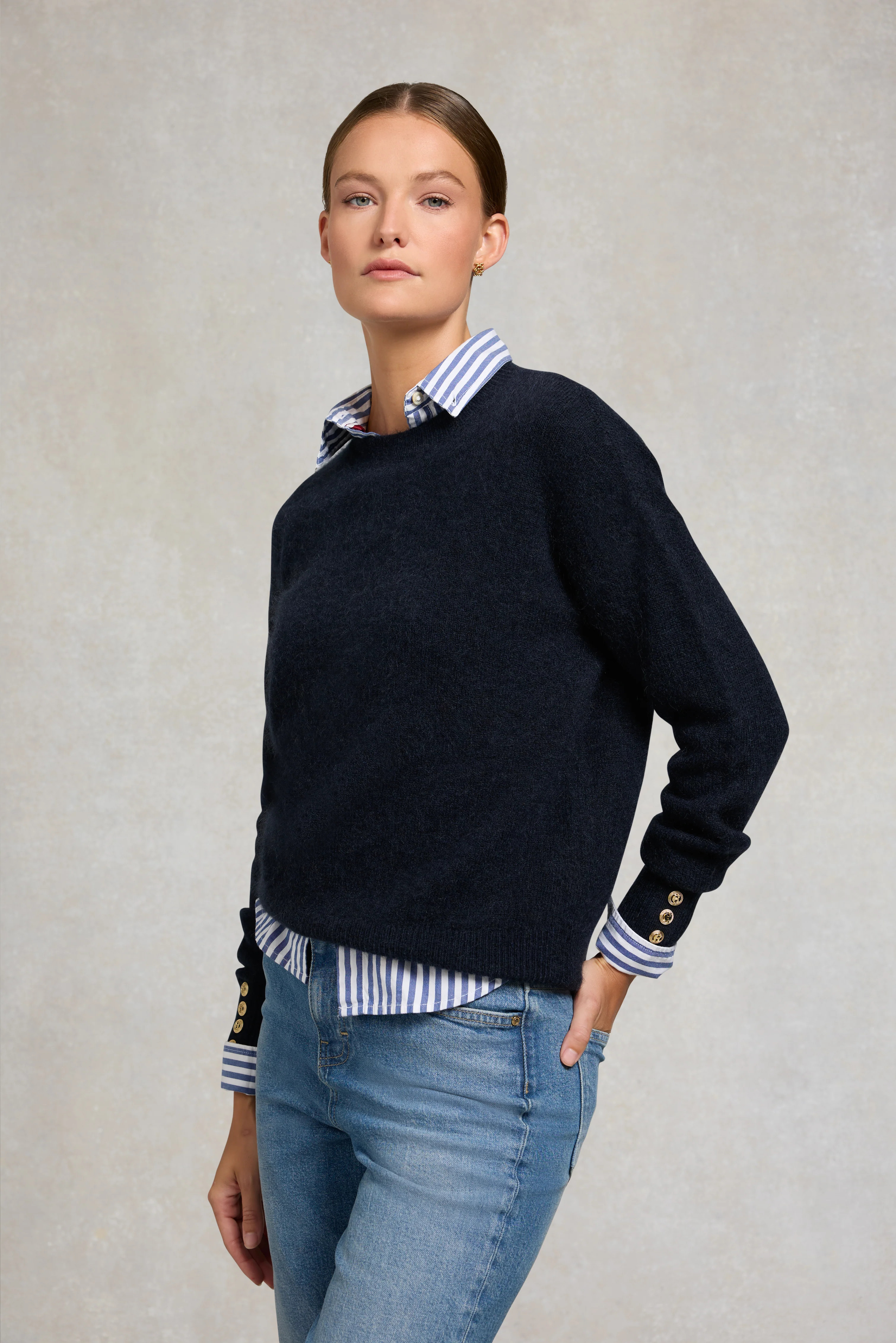 Tori Crew Neck Knit (Ink Navy) | Holland Cooper