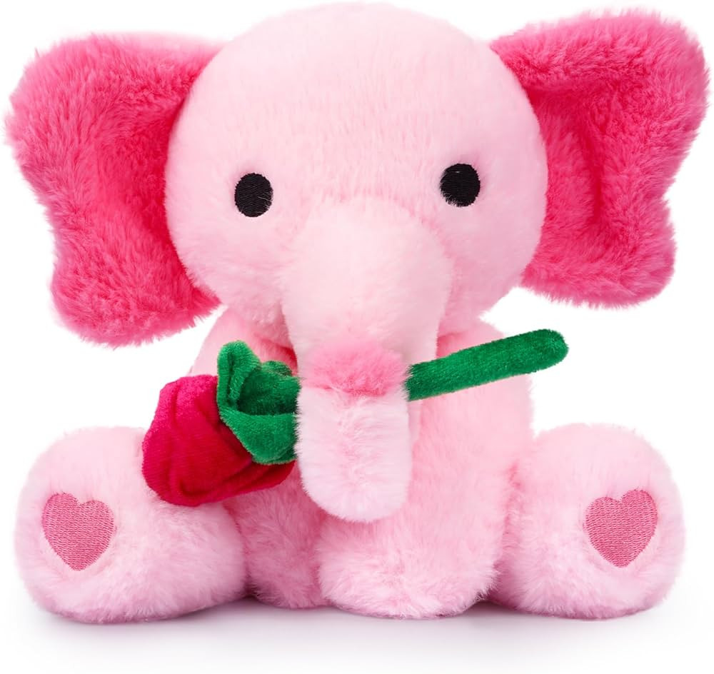 JIZWPOOM Valentines Day Plush Toy, Valentines Elephant Stuffed Animals, 14in Valentines Day Plush... | Amazon (US)