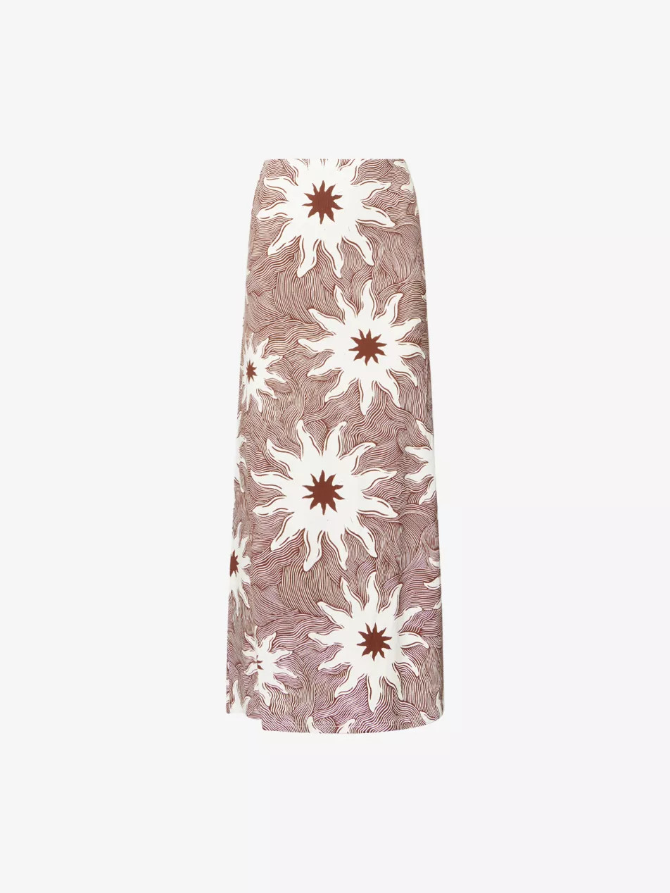 Soleil Dorris Printed Stretch-Jersey Midi Skirt | Selfridges