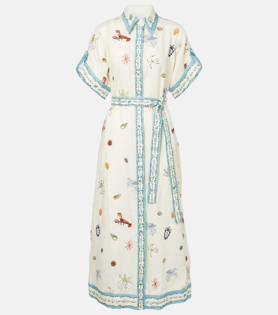 Sandy embroidered linen shirt dress | Mytheresa (US/CA)
