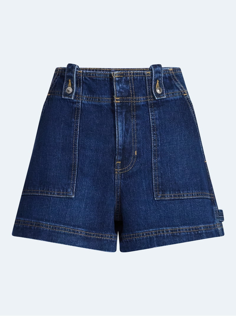 Free Assembly Women's High Rise Denim Utility Shorts, 4\u201d Inseam, Sizes 0-18 | Walmart (US)
