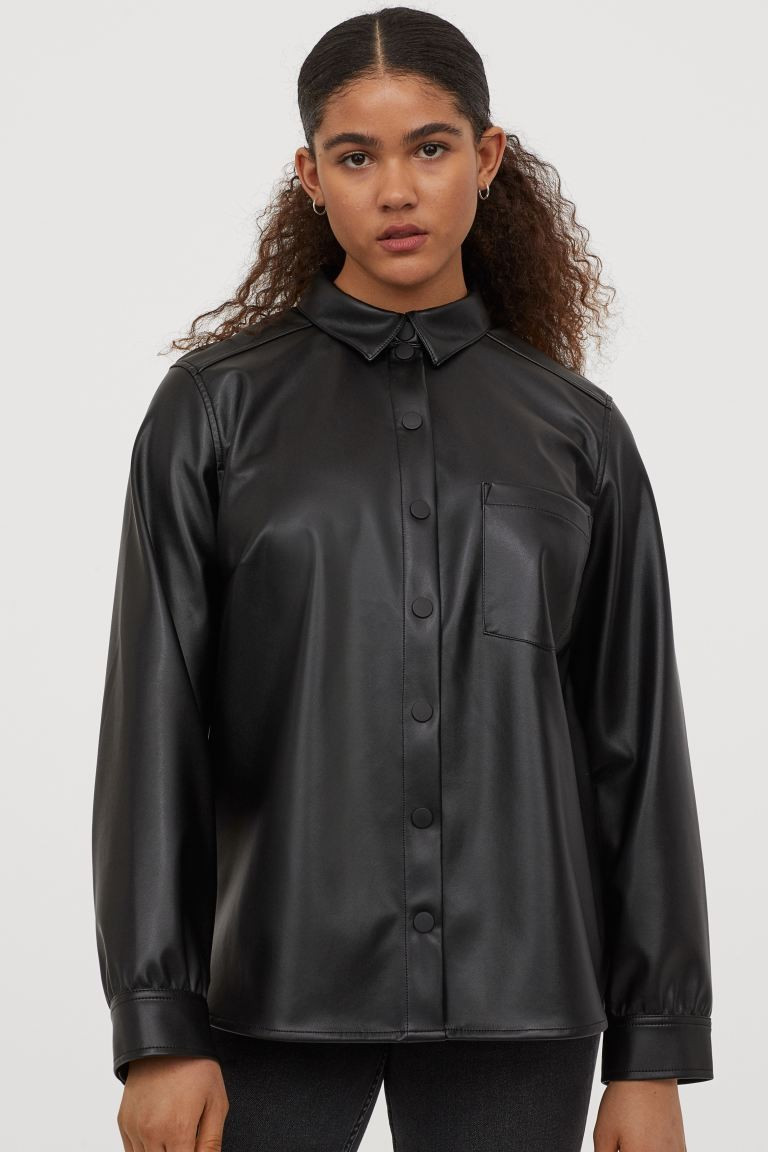 Bluse aus Lederimitat | H&M (DE, AT, CH, NL, FI)